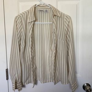 white shirt with  brown stripes